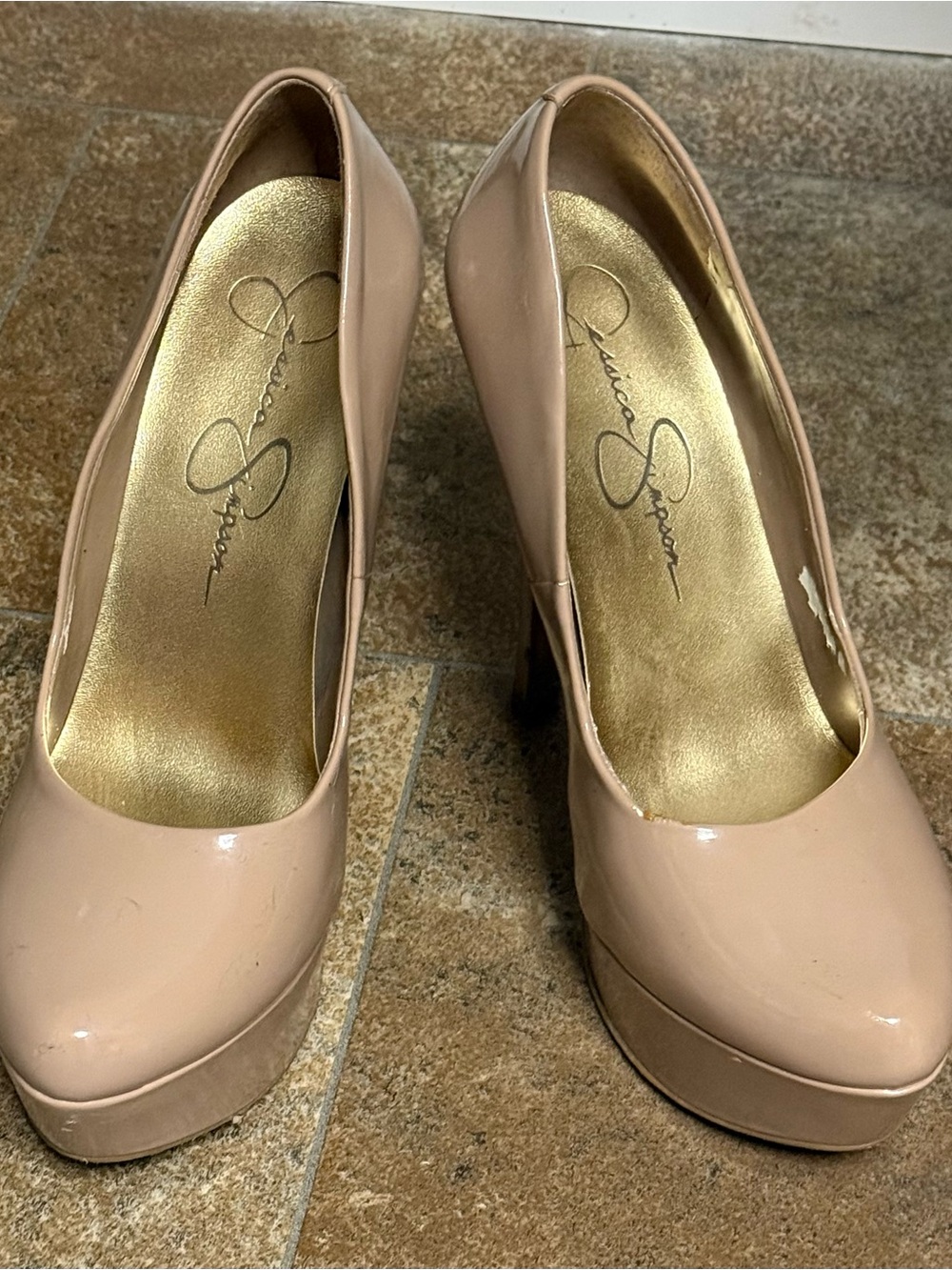 Jessica Simpson Blush Patent Platform Pumps